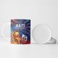 Personalized World Football 2026 Afro Haiti Ceramic Mug Les Grenadiers Trophy Flag Art