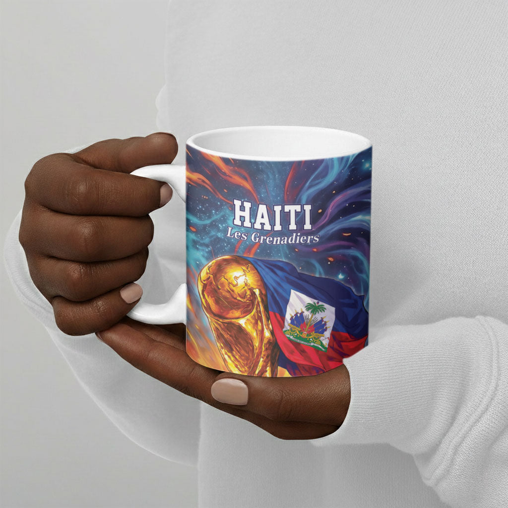 Personalized World Football 2026 Afro Haiti Ceramic Mug Les Grenadiers Trophy Flag Art