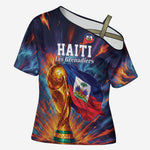 Personalized World Football 2026 Afro Haiti Cross Shoulder Shirt Les Grenadiers Trophy Flag Art