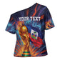 Personalized World Football 2026 Afro Haiti Cross Shoulder Shirt Les Grenadiers Trophy Flag Art