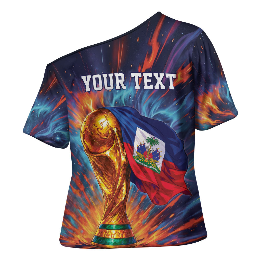 Personalized World Football 2026 Afro Haiti Cross Shoulder Shirt Les Grenadiers Trophy Flag Art
