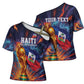 Personalized World Football 2026 Afro Haiti Cross Shoulder Shirt Les Grenadiers Trophy Flag Art