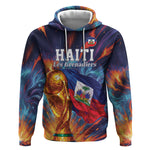 Personalized World Football 2026 Afro Haiti Hoodie Les Grenadiers Trophy Flag Art