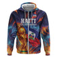 Personalized World Football 2026 Afro Haiti Hoodie Les Grenadiers Trophy Flag Art