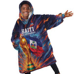 Personalized World Football 2026 Afro Haiti Kid Wearable Blanket Hoodie Les Grenadiers Trophy Flag Art