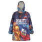 Personalized World Football 2026 Afro Haiti Kid Wearable Blanket Hoodie Les Grenadiers Trophy Flag Art