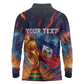 Personalized World Football 2026 Afro Haiti Long Sleeve Polo Shirt Les Grenadiers Trophy Flag Art