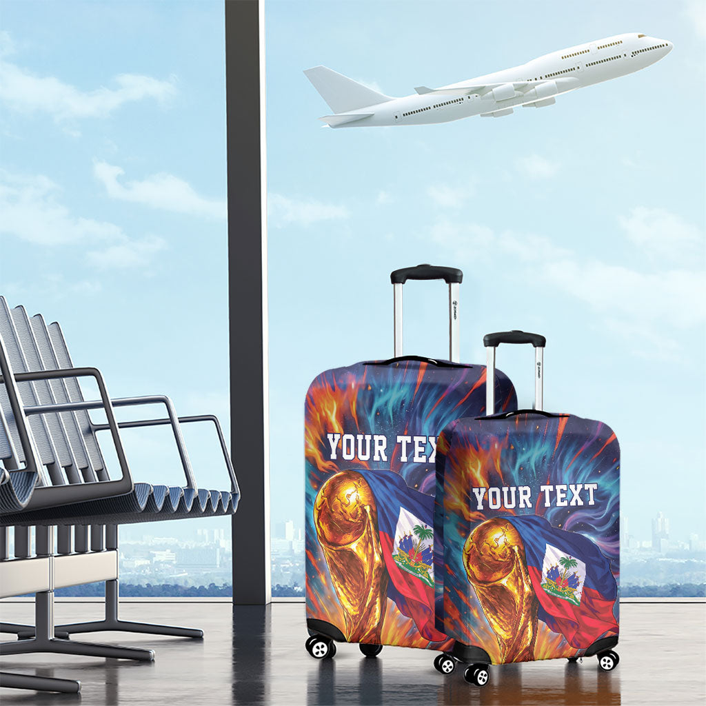 Personalized World Football 2026 Afro Haiti Luggage Cover Les Grenadiers Trophy Flag Art