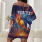 Personalized World Football 2026 Afro Haiti Off Shoulder Short Dress Les Grenadiers Trophy Flag Art
