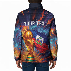 Personalized World Football 2026 Afro Haiti Padded Jacket Les Grenadiers Trophy Flag Art