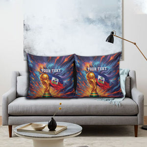 Personalized World Football 2026 Afro Haiti Pillow Cover Les Grenadiers Trophy Flag Art