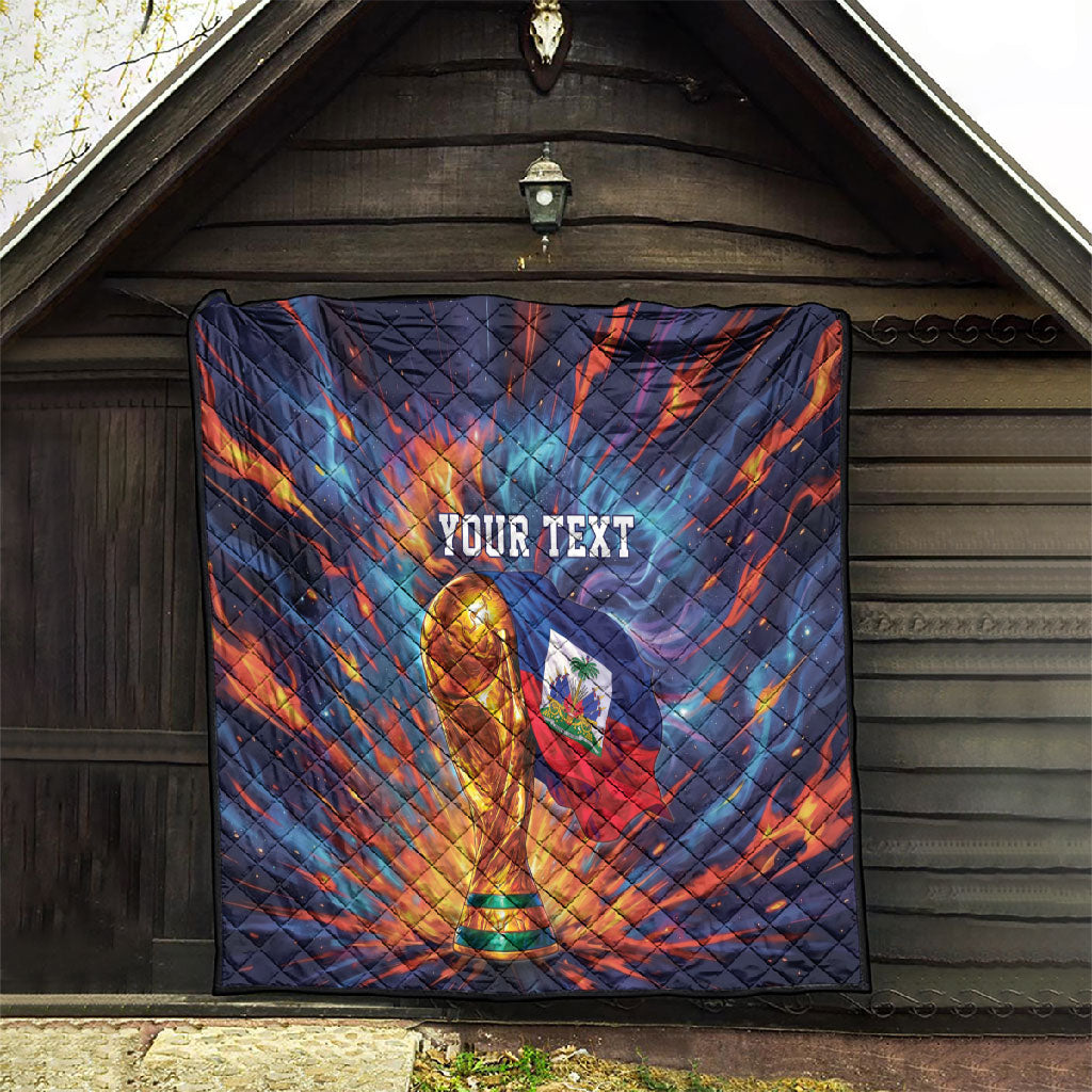 Personalized World Football 2026 Afro Haiti Quilt Les Grenadiers Trophy Flag Art