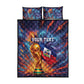 Personalized World Football 2026 Afro Haiti Quilt Bed Set Les Grenadiers Trophy Flag Art