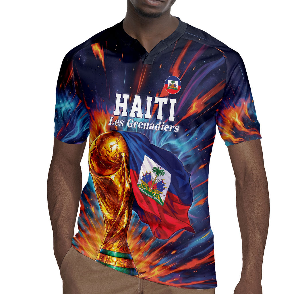 Personalized World Football 2026 Afro Haiti Rugby Jersey Les Grenadiers Trophy Flag Art