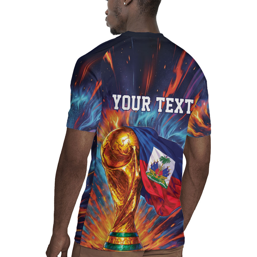 Personalized World Football 2026 Afro Haiti Rugby Jersey Les Grenadiers Trophy Flag Art