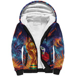 Personalized World Football 2026 Afro Haiti Sherpa Hoodie Les Grenadiers Trophy Flag Art