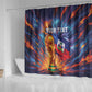 Personalized World Football 2026 Afro Haiti Shower Curtain Les Grenadiers Trophy Flag Art
