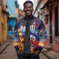 Personalized World Football 2026 Afro Haiti Sleeve Zip Bomber Jacket Les Grenadiers Trophy Flag Art