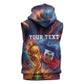 Personalized World Football 2026 Afro Haiti Sleeveless Zip Hoodie Les Grenadiers Trophy Flag Art