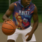 Personalized World Football 2026 Afro Haiti Sleeveless Zip Hoodie Les Grenadiers Trophy Flag Art