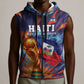 Personalized World Football 2026 Afro Haiti Sleeveless Zip Hoodie Les Grenadiers Trophy Flag Art