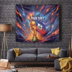 Personalized World Football 2026 Afro Haiti Tapestry Les Grenadiers Trophy Flag Art
