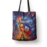 Personalized World Football 2026 Afro Haiti Tote Bag Les Grenadiers Trophy Flag Art