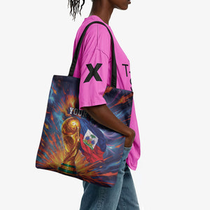 Personalized World Football 2026 Afro Haiti Tote Bag Les Grenadiers Trophy Flag Art