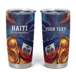 Personalized World Football 2026 Afro Haiti Tumbler Cup Les Grenadiers Trophy Flag Art