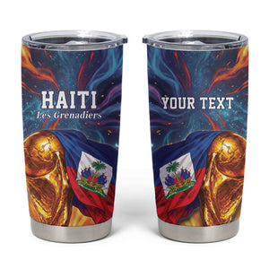 Personalized World Football 2026 Afro Haiti Tumbler Cup Les Grenadiers Trophy Flag Art