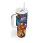 Personalized World Football 2026 Afro Haiti Tumbler With Handle Les Grenadiers Trophy Flag Art