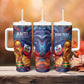 Personalized World Football 2026 Afro Haiti Tumbler With Handle Les Grenadiers Trophy Flag Art