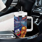 Personalized World Football 2026 Afro Haiti Tumbler With Handle Les Grenadiers Trophy Flag Art