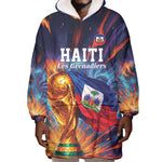 Personalized World Football 2026 Afro Haiti Wearable Blanket Hoodie Les Grenadiers Trophy Flag Art
