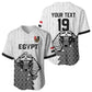 Custom World Football 2026 Egypt Baseball Jersey Pharaohs Hieroglyphs Pride White Version