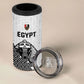 Custom World Football 2026 Egypt 4 in 1 Can Cooler Tumbler Pharaohs Hieroglyphs Pride White Version