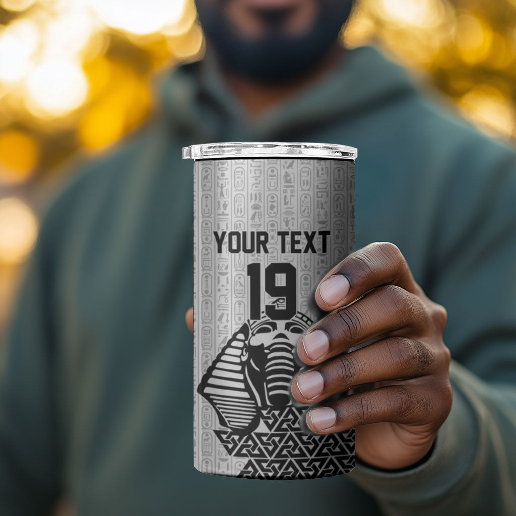 Custom World Football 2026 Egypt 4 in 1 Can Cooler Tumbler Pharaohs Hieroglyphs Pride White Version