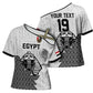 Custom World Football 2026 Egypt Cross Shoulder Shirt Pharaohs Hieroglyphs Pride White Version