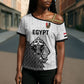 Custom World Football 2026 Egypt Cross Shoulder Shirt Pharaohs Hieroglyphs Pride White Version