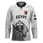 Custom World Football 2026 Egypt Hockey Jersey Pharaohs Hieroglyphs Pride White Version