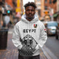 Custom World Football 2026 Egypt Hoodie Pharaohs Hieroglyphs Pride White Version