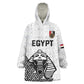 Custom World Football 2026 Egypt Kid Wearable Blanket Hoodie Pharaohs Hieroglyphs Pride White Version