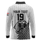 Custom World Football 2026 Egypt Long Sleeve Polo Shirt Pharaohs Hieroglyphs Pride White Version