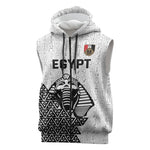 Custom World Football 2026 Egypt Sleeveless Zip Hoodie Pharaohs Hieroglyphs Pride White Version