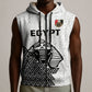 Custom World Football 2026 Egypt Sleeveless Zip Hoodie Pharaohs Hieroglyphs Pride White Version