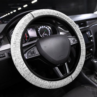 World Football 2026 Egypt Steering Wheel Cover Pharaohs Hieroglyphs Pride White Version