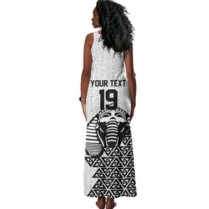 Custom World Football 2026 Egypt Tank Maxi Dress Pharaohs Hieroglyphs Pride White Version