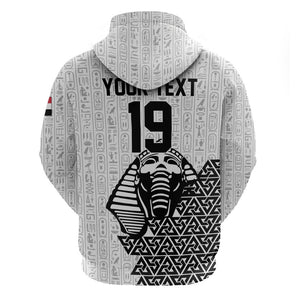 Custom World Football 2026 Egypt Zip Hoodie Pharaohs Hieroglyphs Pride White Version