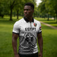 Custom World Football 2026 Egypt Zipper Polo Shirt Pharaohs Hieroglyphs Pride White Version