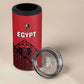Custom World Football 2026 Egypt 4 in 1 Can Cooler Tumbler Pharaohs Hieroglyphs Pride Red Version